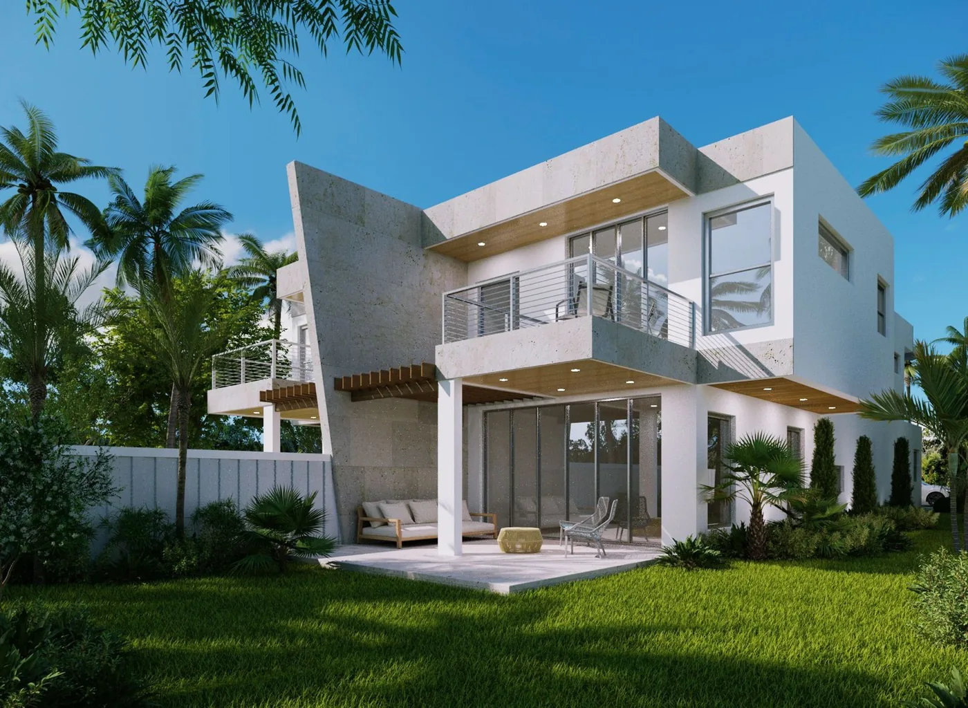 Miami & Fort Lauderdale villa project — garden elevation